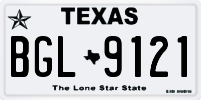 TX license plate BGL9121
