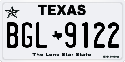 TX license plate BGL9122