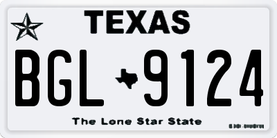 TX license plate BGL9124