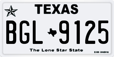 TX license plate BGL9125