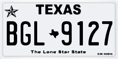 TX license plate BGL9127