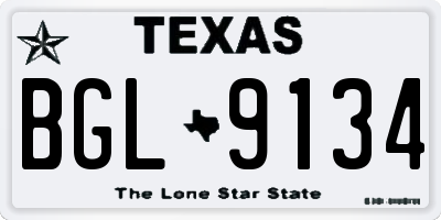 TX license plate BGL9134