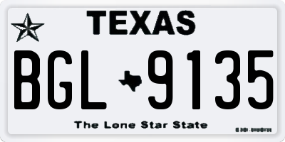 TX license plate BGL9135