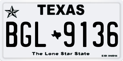 TX license plate BGL9136