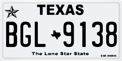 TX license plate BGL9138