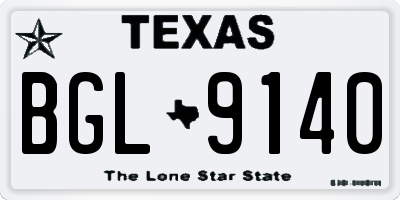 TX license plate BGL9140