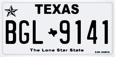 TX license plate BGL9141