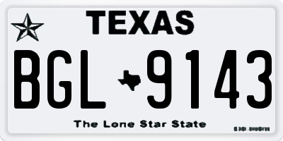 TX license plate BGL9143