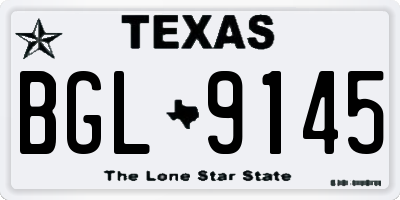 TX license plate BGL9145