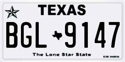 TX license plate BGL9147
