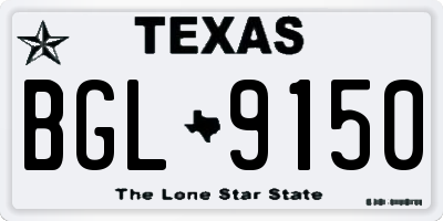 TX license plate BGL9150