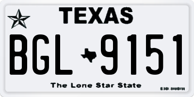 TX license plate BGL9151