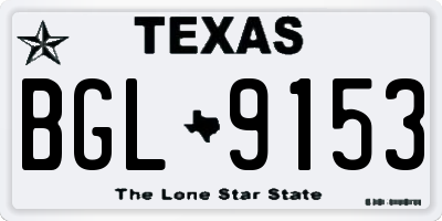TX license plate BGL9153