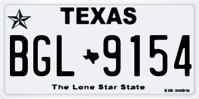 TX license plate BGL9154