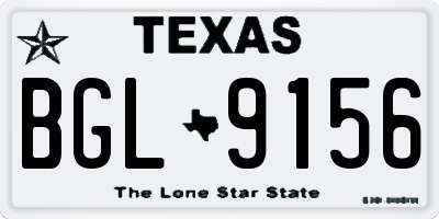 TX license plate BGL9156