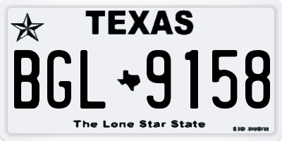 TX license plate BGL9158