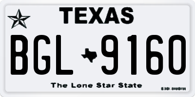 TX license plate BGL9160