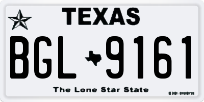 TX license plate BGL9161