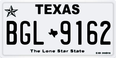 TX license plate BGL9162