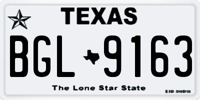TX license plate BGL9163