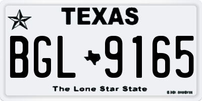 TX license plate BGL9165