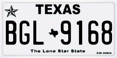 TX license plate BGL9168