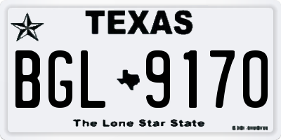 TX license plate BGL9170