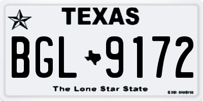 TX license plate BGL9172