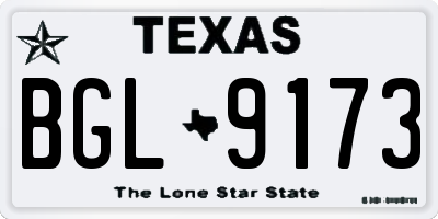 TX license plate BGL9173