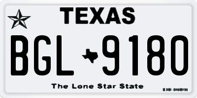 TX license plate BGL9180
