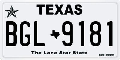 TX license plate BGL9181