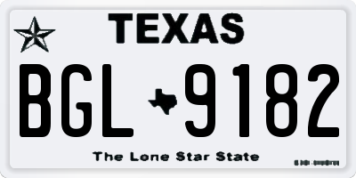 TX license plate BGL9182