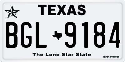 TX license plate BGL9184