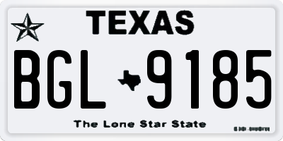 TX license plate BGL9185