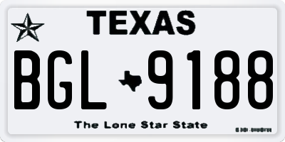 TX license plate BGL9188
