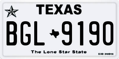 TX license plate BGL9190