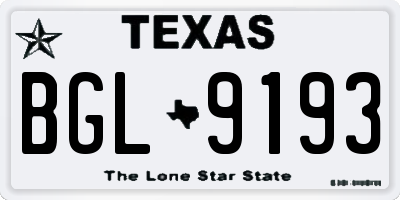 TX license plate BGL9193