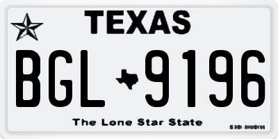 TX license plate BGL9196