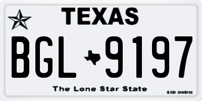 TX license plate BGL9197