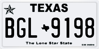 TX license plate BGL9198