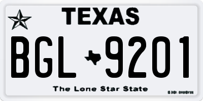 TX license plate BGL9201