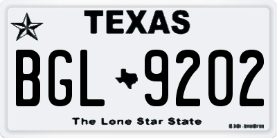 TX license plate BGL9202