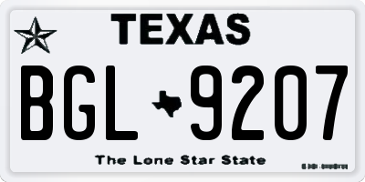 TX license plate BGL9207