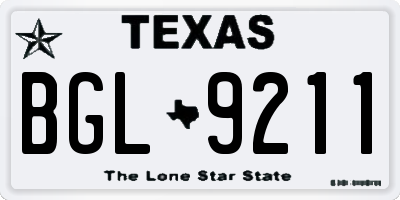 TX license plate BGL9211