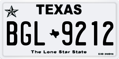 TX license plate BGL9212