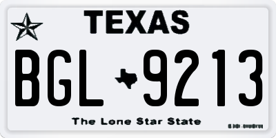 TX license plate BGL9213