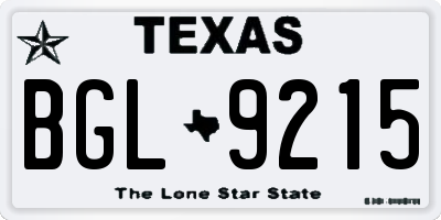 TX license plate BGL9215
