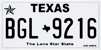 TX license plate BGL9216