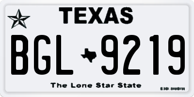 TX license plate BGL9219