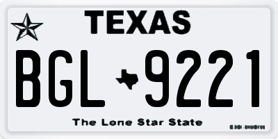 TX license plate BGL9221